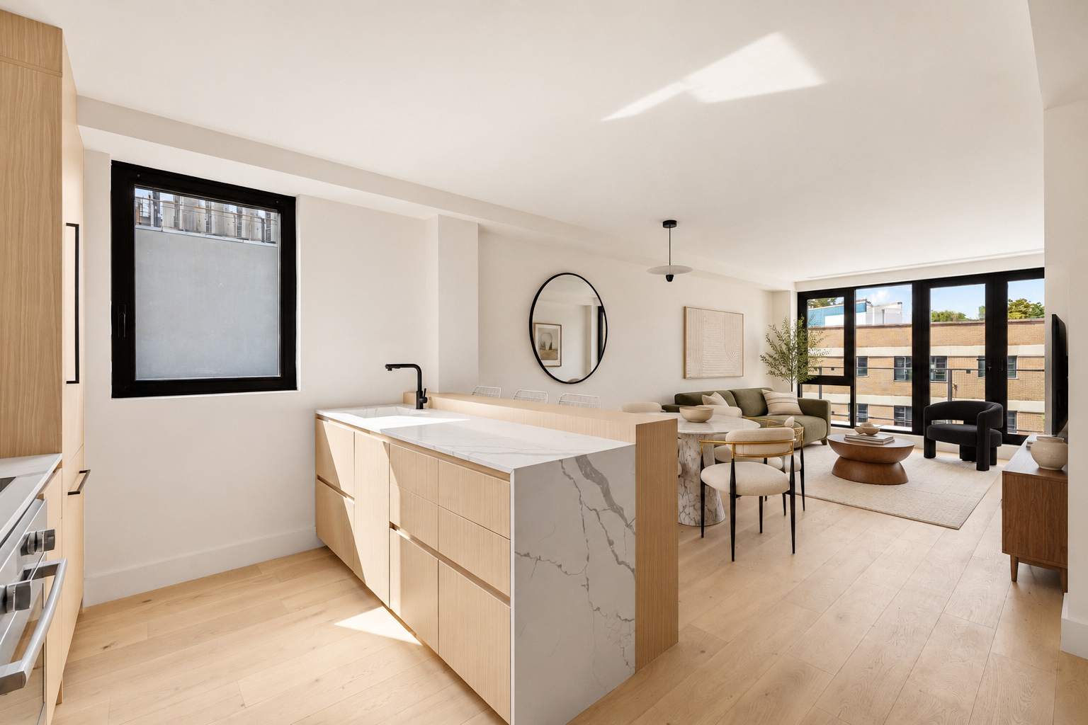 Residence 4A open kitchen and living area