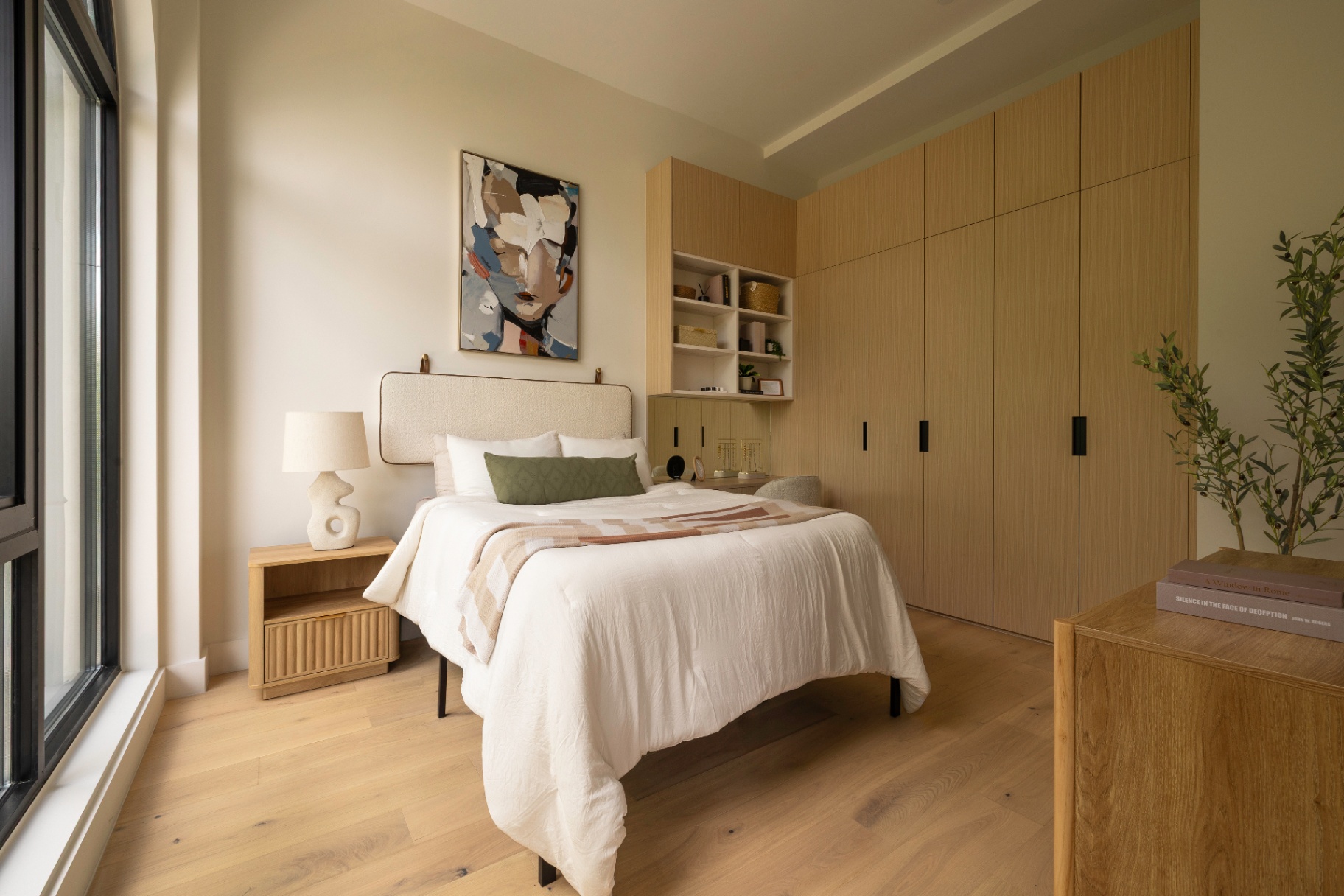 Residence 3A bedroom with custom millwork