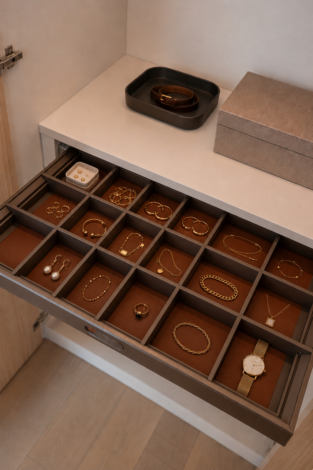 Residence 1A built-in jewelry drawer
