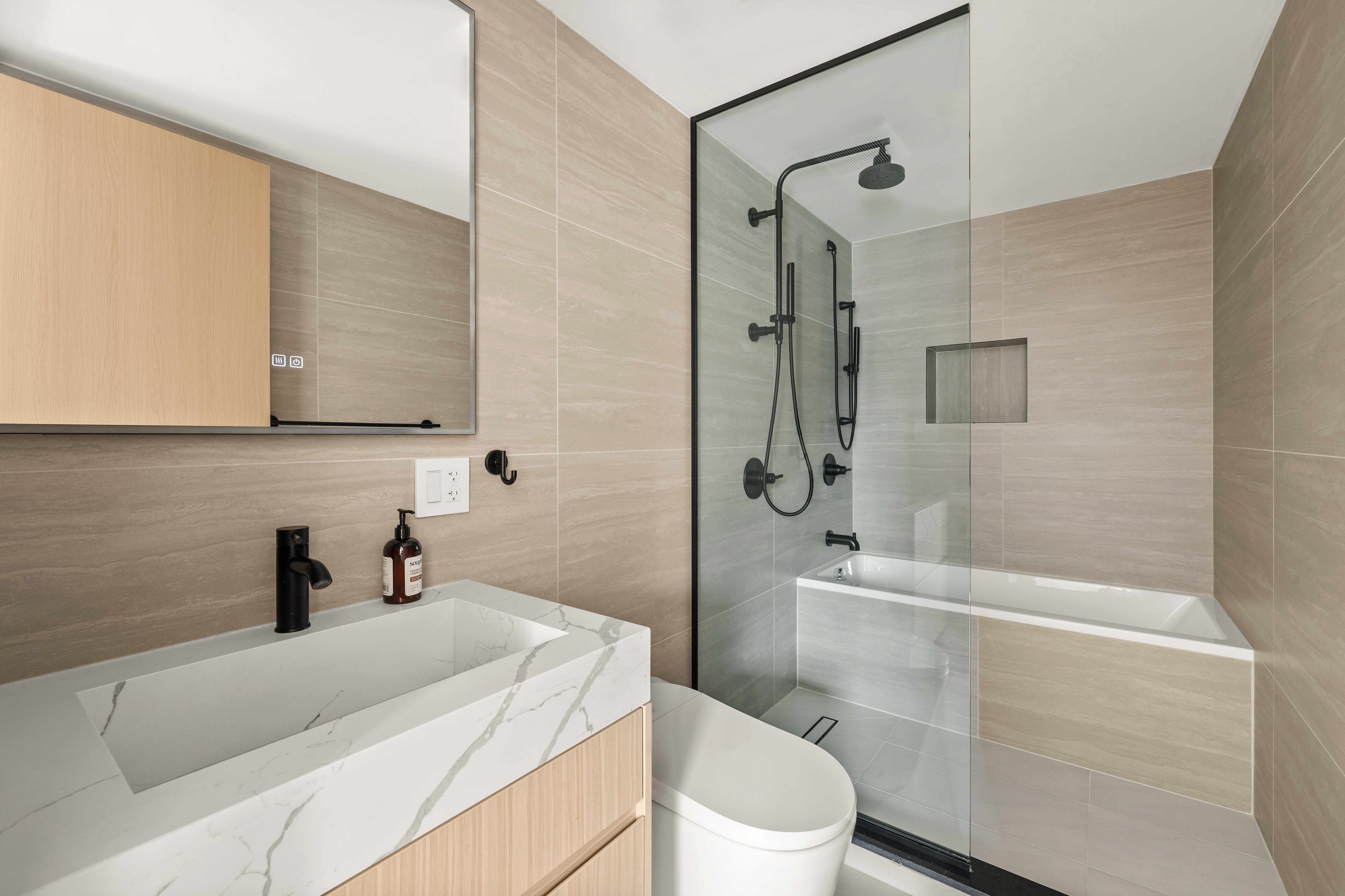 Residence 4A bathroom with glass shower