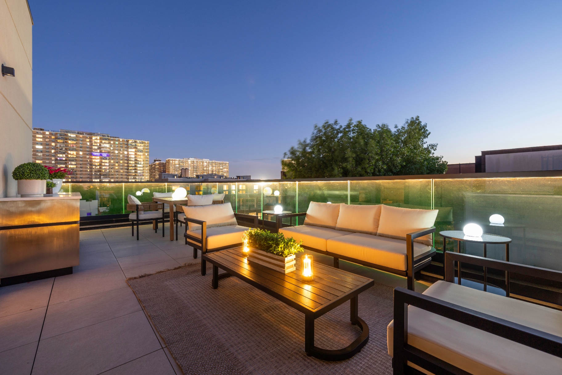 Representative — Residence 4B rooftop terrace at dusk