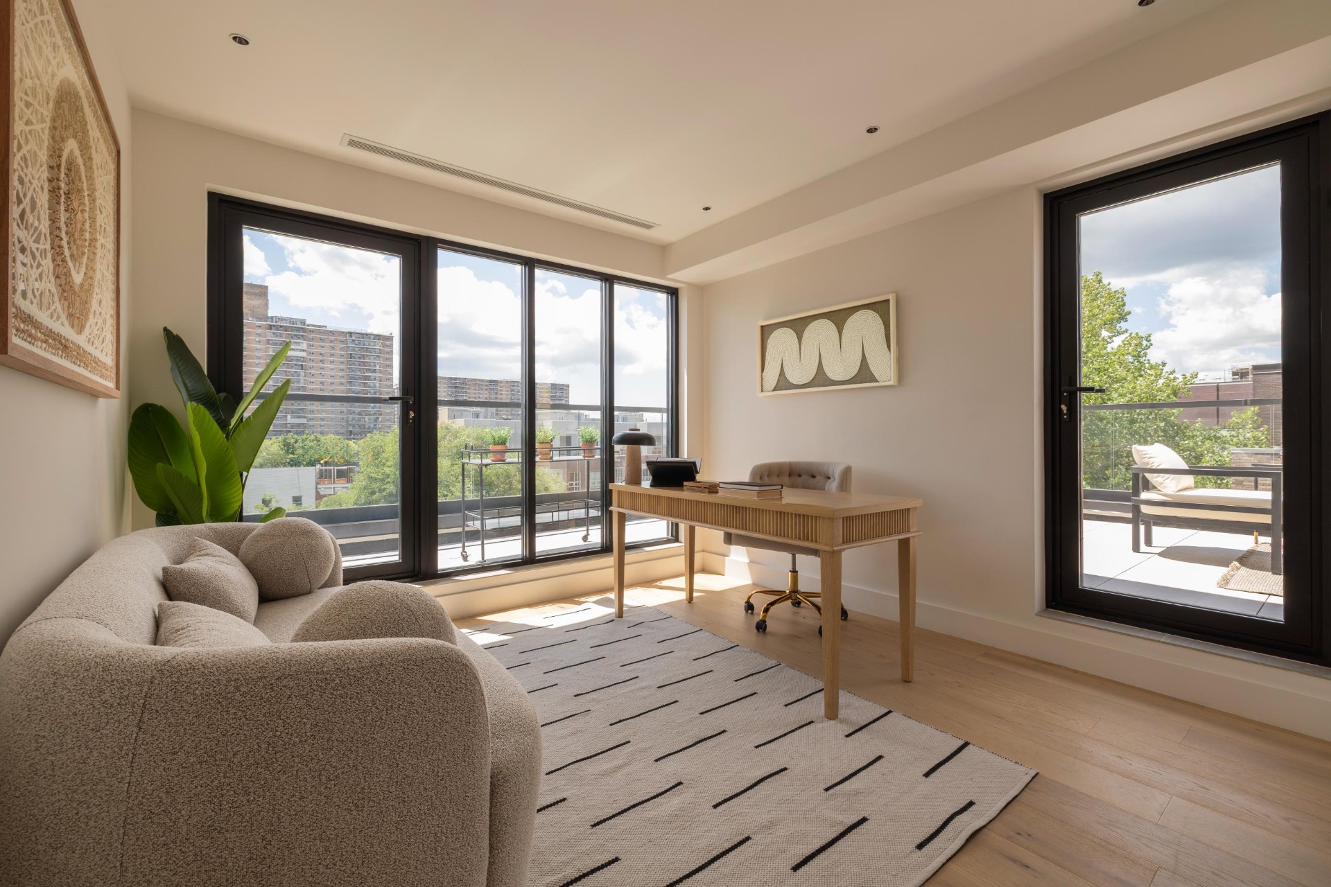 Home office with terrace access