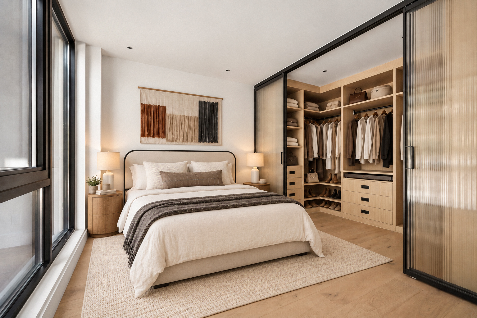 Residence 2A bedroom with custom wardrobes