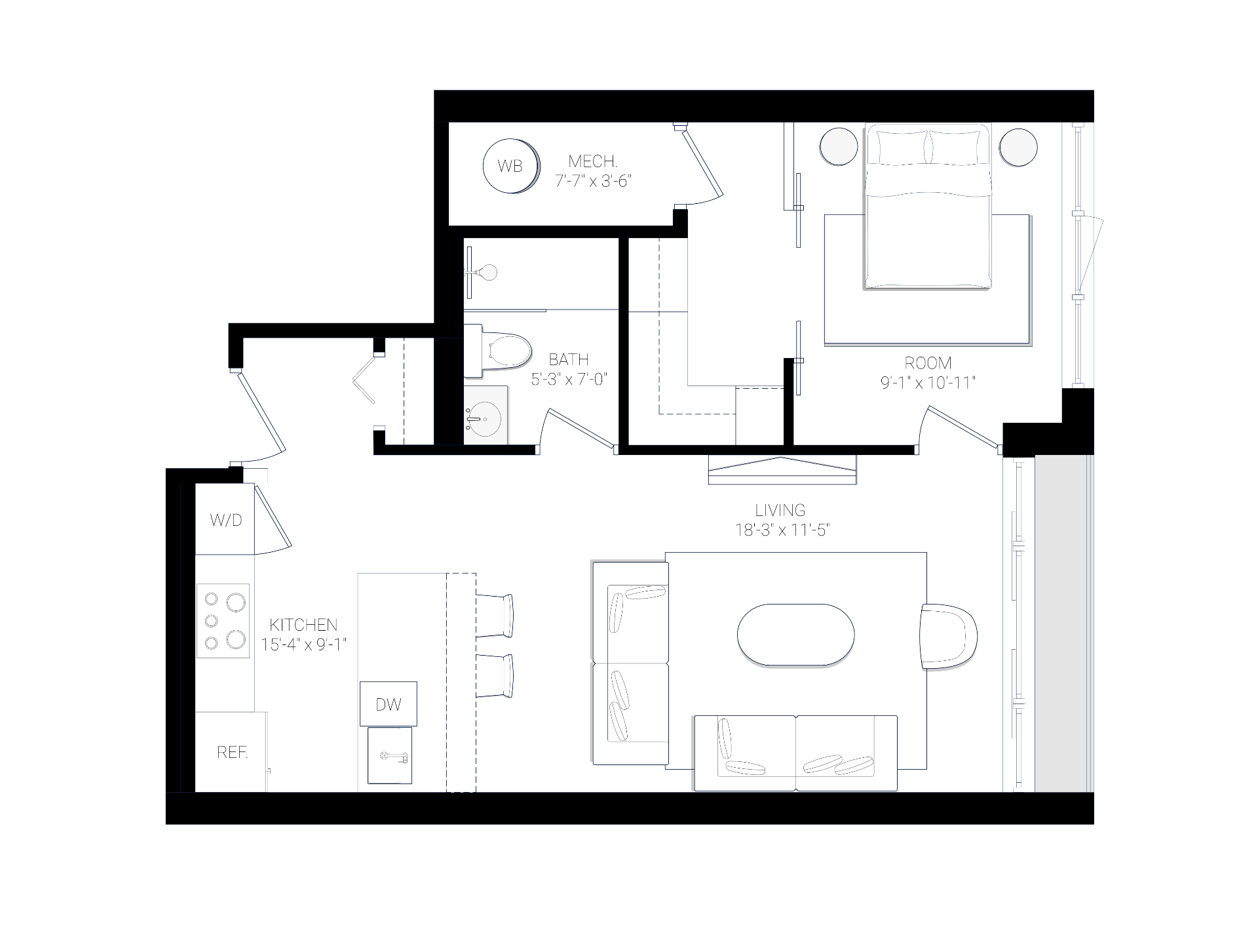 Residence 2B floor plan