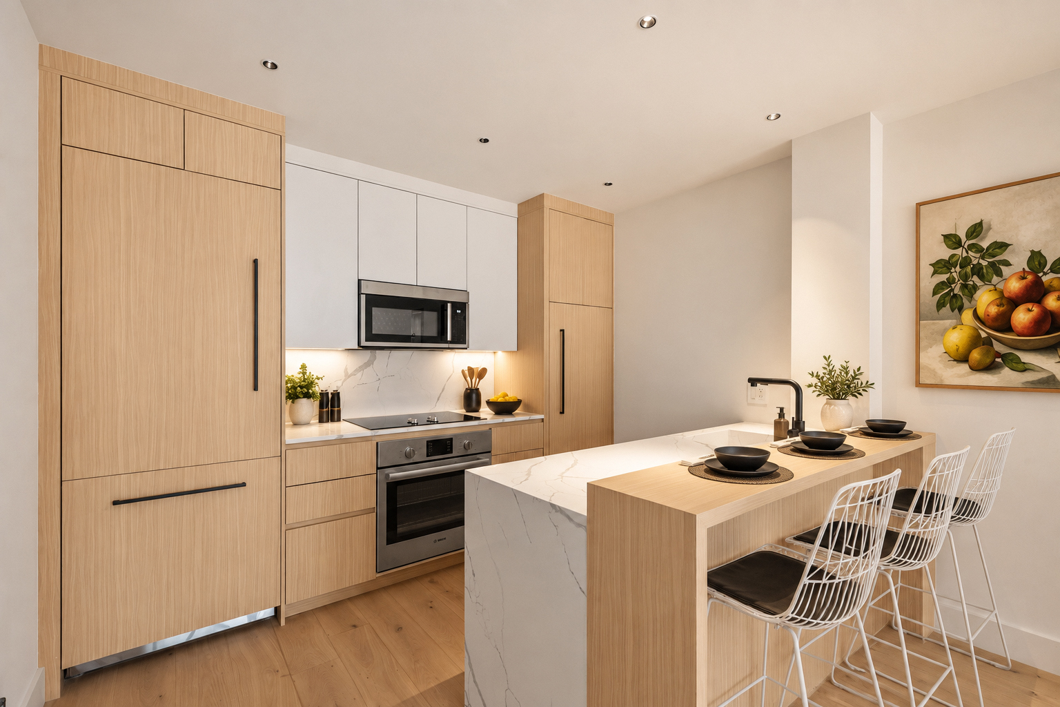 Residence 2A kitchen with island