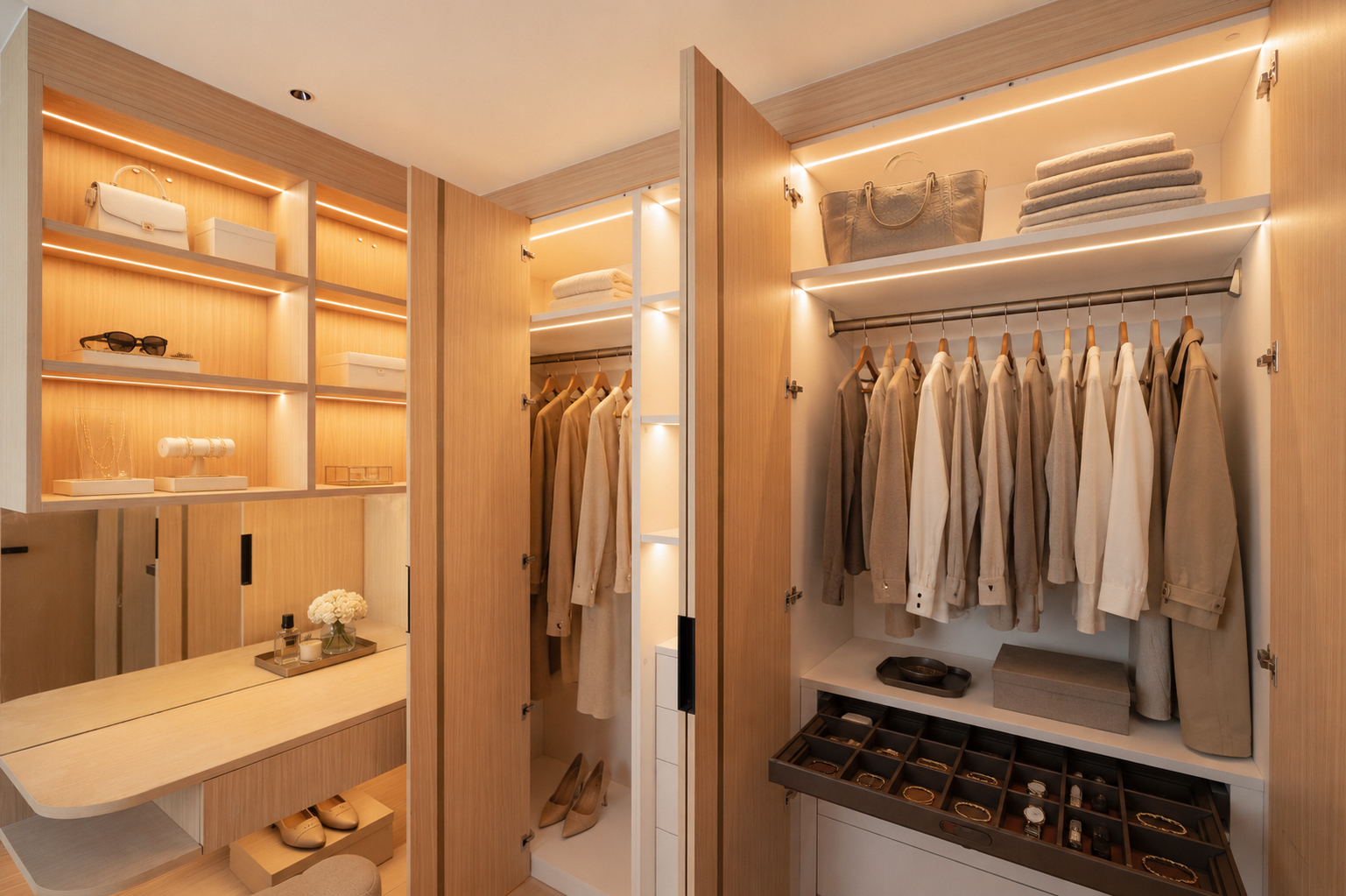 Residence 1A custom walk-in closet